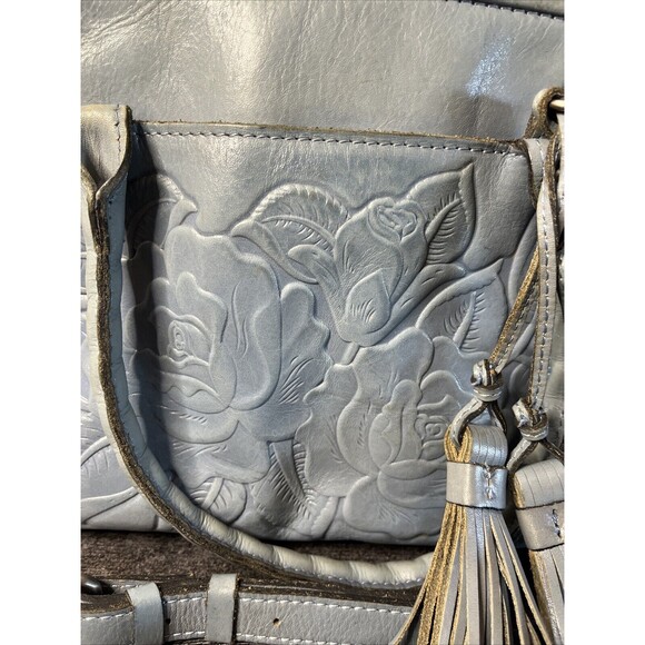 Patricia Nash Women's SMALL PARIS SATCHEL Slate Blue Preowned - Picture 3 of 15